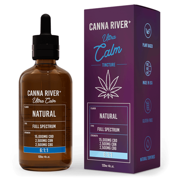 CBD Ultra Calm Tincture Tincture Canna River Full Spectrum (Contains THC) Natural 15000mg CBD + 2500mg CBN + 2500mg CBG / 120mL