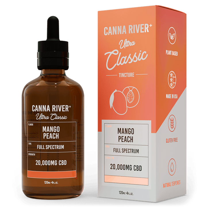 CBD Ultra Classic Tincture Tincture Canna River Full Spectrum (Contains THC) Mango Peach 20000mg CBD / 120mL