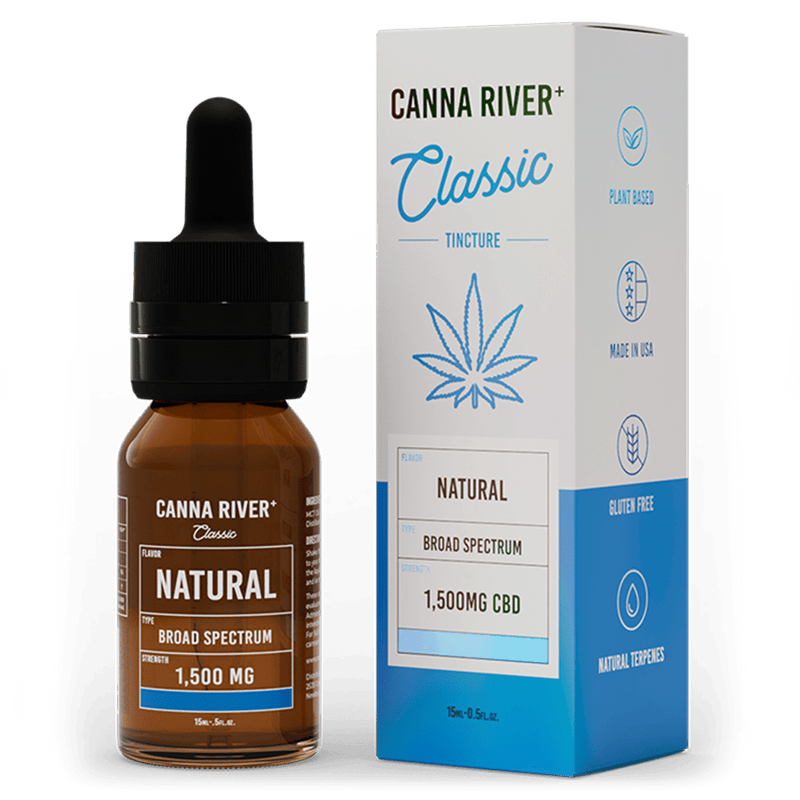 Canna River CBD Classic Tincture Natural Broad Spectrum 1500mg CBD 15mL