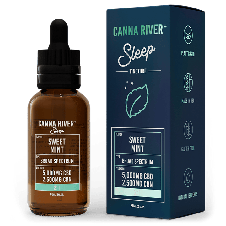CBD Sleep Tincture Tincture Canna River Broad Spectrum (THC Free) Sweet Mint 5000mg CBD + 2500mg CBN / 60mL