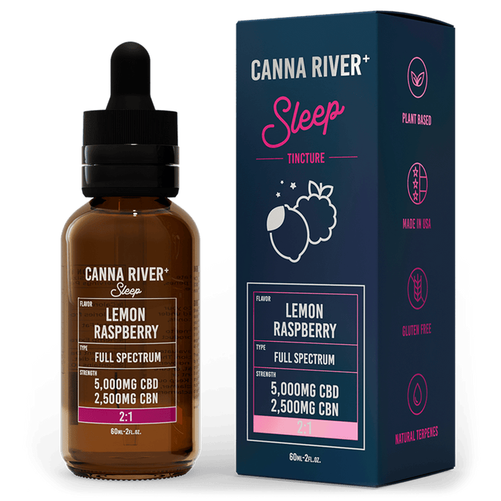 CBD Sleep Tincture Tincture Canna River Full Spectrum (Contains THC) Lemon Raspberry 5000mg CBD + 2500mg CBN / 60mL