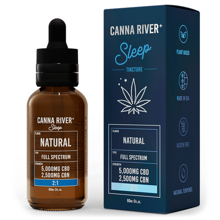 CBD Sleep Tincture Tincture Canna River Full Spectrum (Contains THC) Natural 5000mg CBD + 2500mg CBN / 60mL