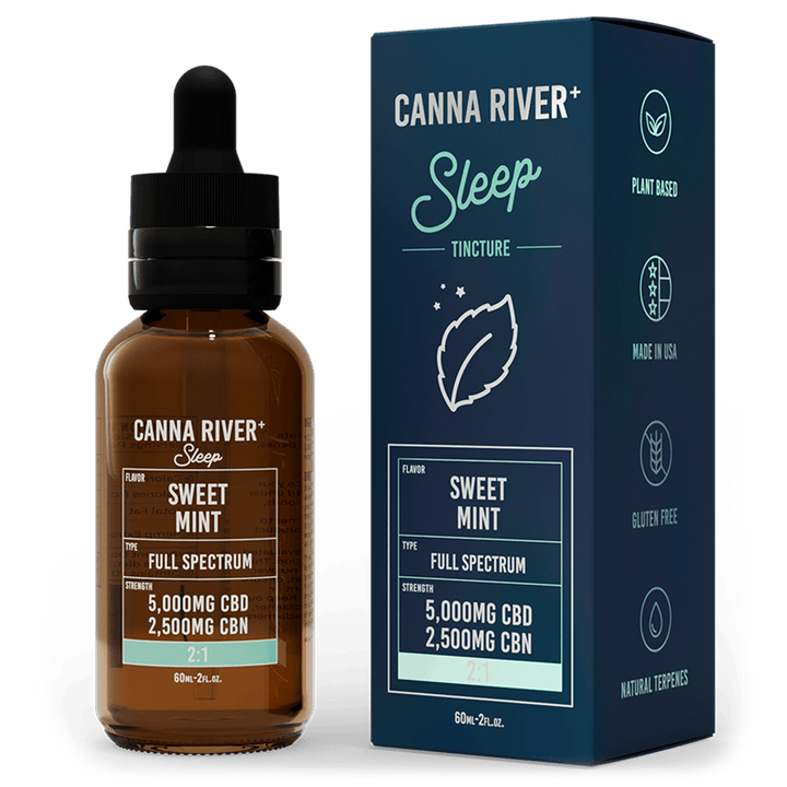CBD Sleep Tincture Tincture Canna River Full Spectrum (Contains THC) Sweet Mint 5000mg CBD + 2500mg CBN / 60mL