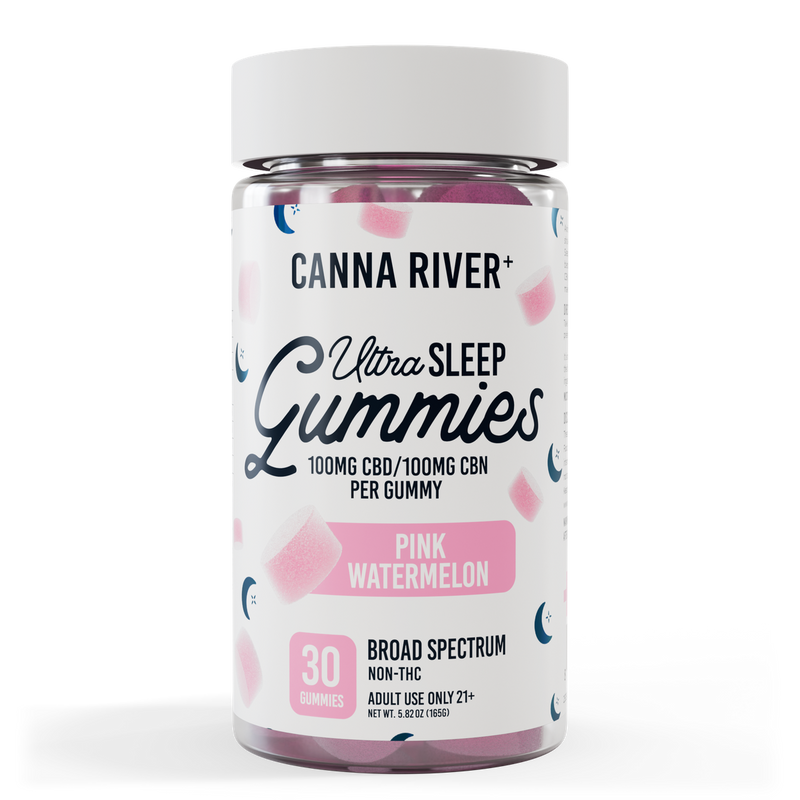 CBD Ultra Sleep Gummies, Pink Watermelon, 100mg CBD + 100mg CBN per gummy