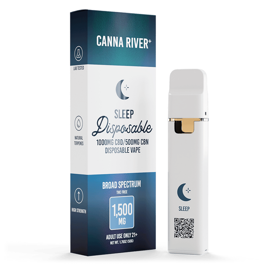CBD Sleep Disposable Vape Canna River Broad Spectrum (THC Free) 2 Gram / 1 Unit 