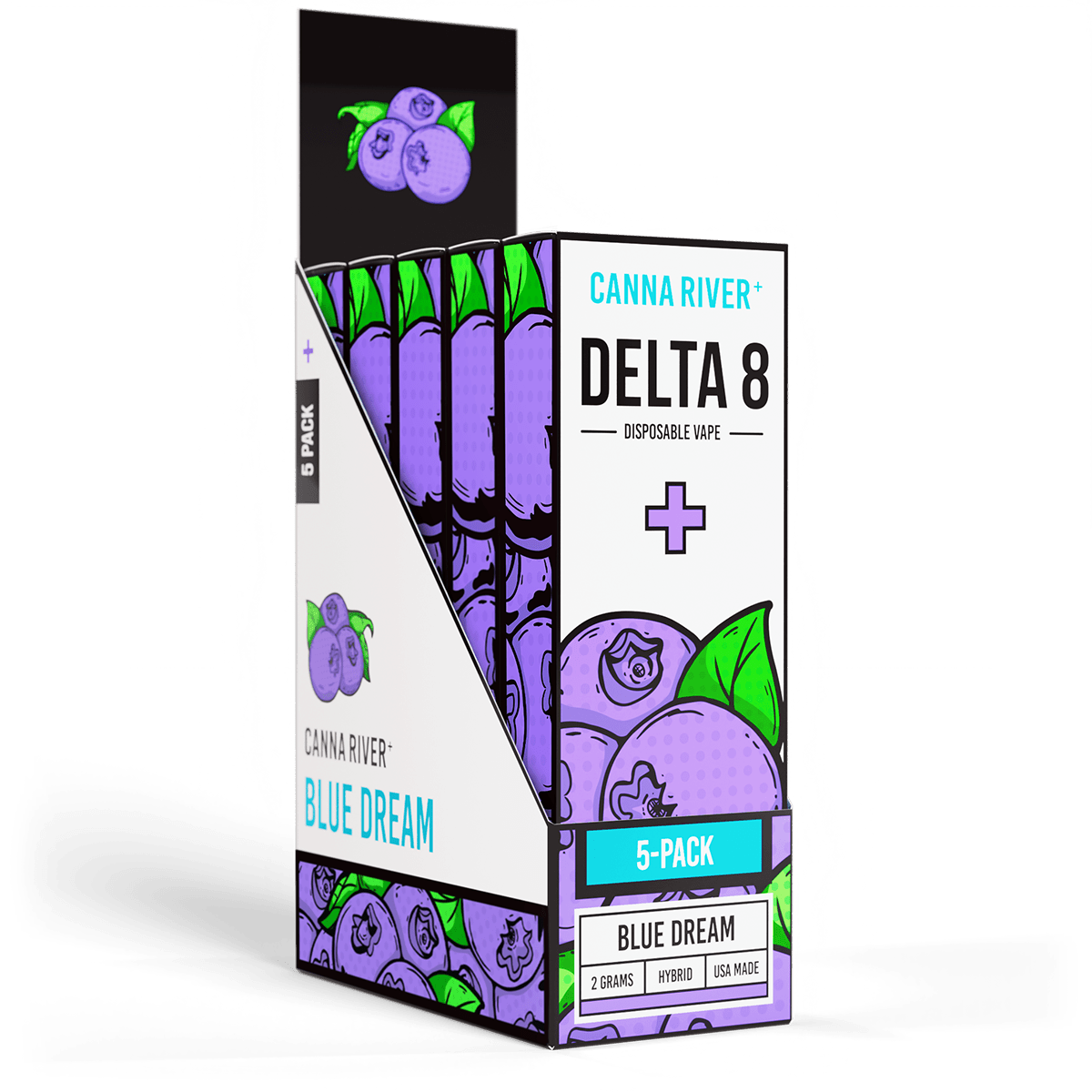 D8 Disposable Vape Canna River Delta 8 THC Blue Dream 2 Gram / 5 Units