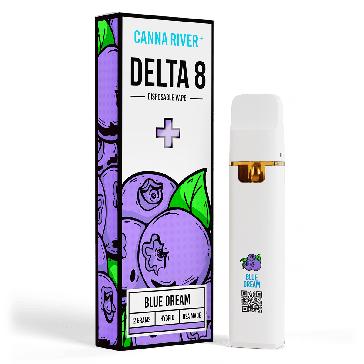 D8 Disposable Vape Canna River Delta 8 THC Blue Dream 2 Grams / 1 Unit