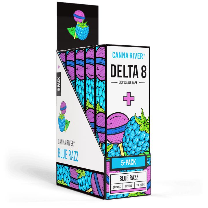 D8 Disposable Vape Canna River Delta 8 THC Blue Razz 2 Gram / 5 Units