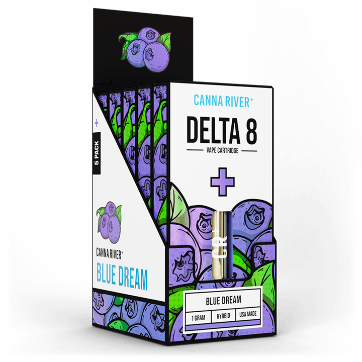 D8 Cartridge Vape Canna River Delta 8 THC Blue Dream 1 Gram / 5 Units