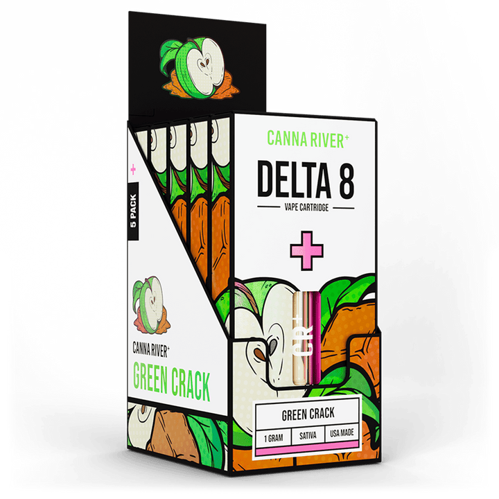 D8 Cartridge Vape Canna River Delta 8 THC Green Crack 1 Gram / 5 Units