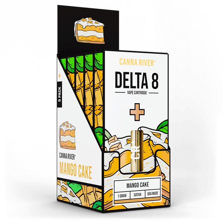 D8 Cartridge Vape Canna River Delta 8 THC Mango Cake 1 Gram / 5 Units