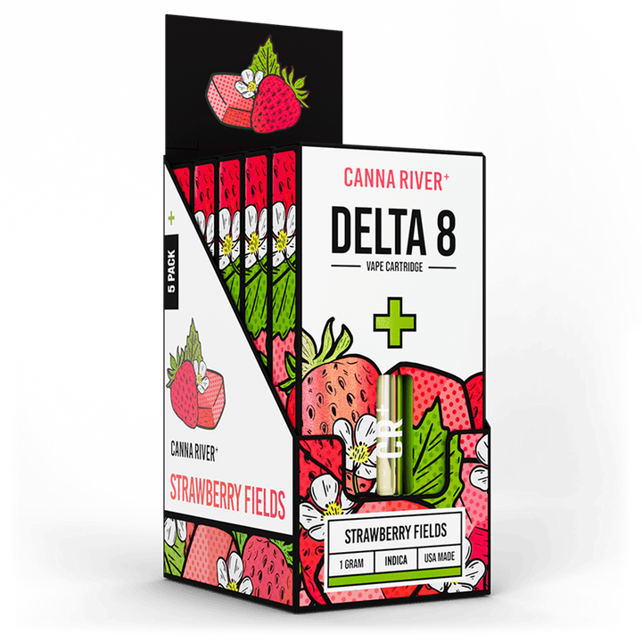 D8 Cartridge Vape Canna River Delta 8 THC Strawberry Fields 1 Gram / 5 Units