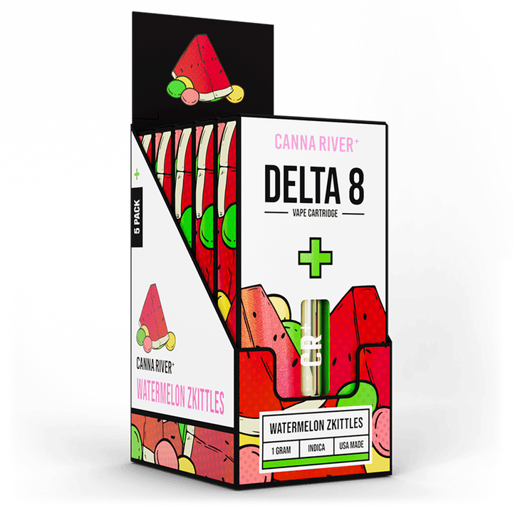 D8 Cartridge Vape Canna River Delta 8 THC Watermelon Zkittles 1 Gram / 5 Units