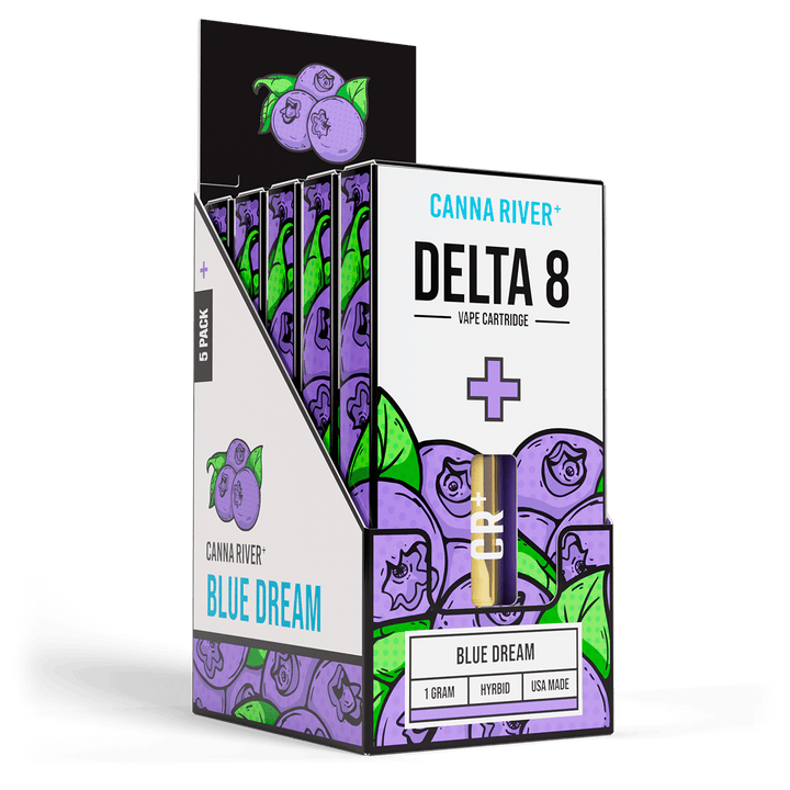 D8 Cartridge Vape Canna River Delta 8 THC Blue Dream 1 Gram / 5 Units