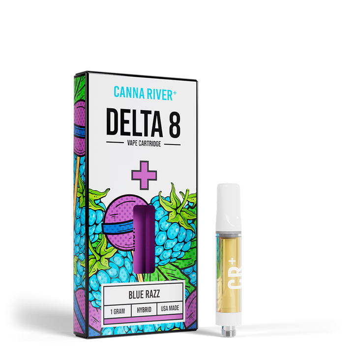 D8 Cartridge Vape Canna River Delta 8 THC Blue Razz 1 Gram / 1 Unit