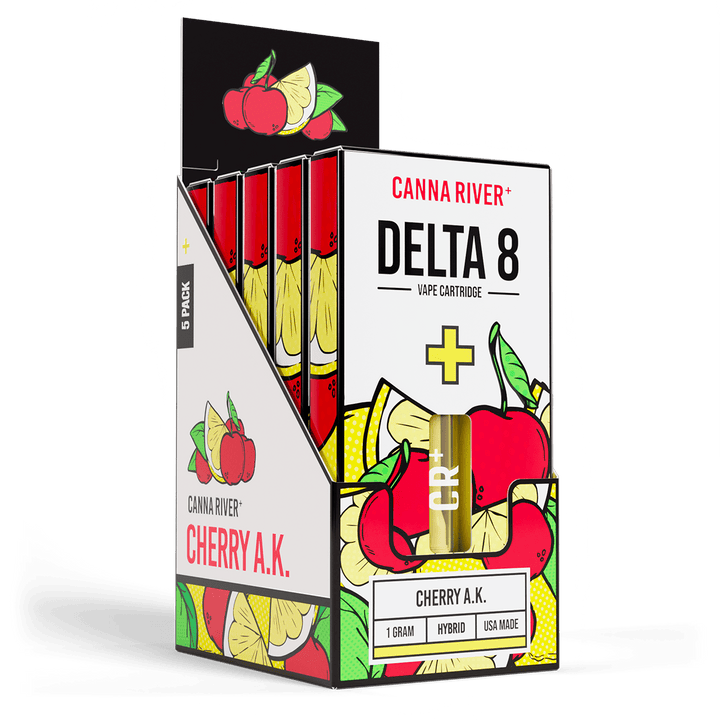 D8 Cartridge Vape Canna River Delta 8 THC Cherry AK 1 Gram / 5 Units