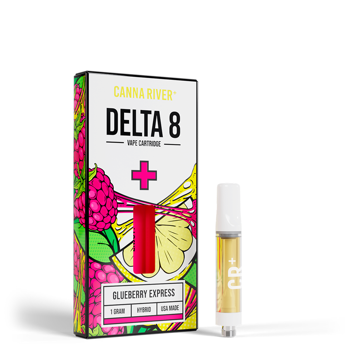 D8 Cartridge Vape Canna River Delta 8 THC Glueberry Express 1 Gram / 1 Unit