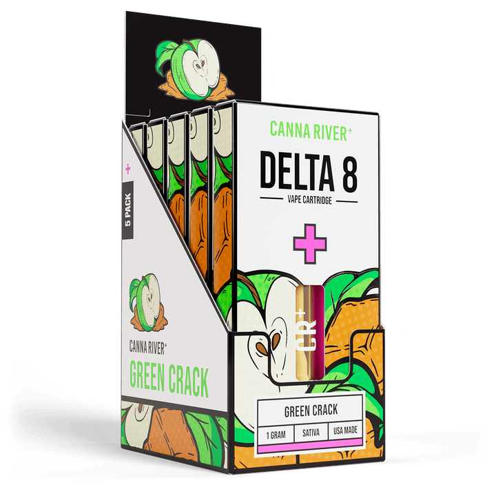 D8 Cartridge Vape Canna River Delta 8 THC Green Crack 1 Gram / 5 Units