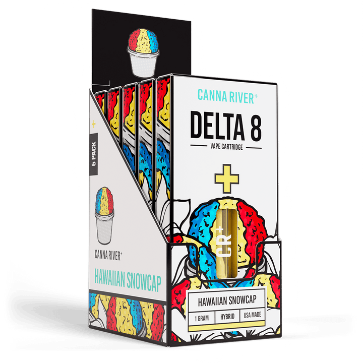 D8 Cartridge Vape Canna River Delta 8 THC Hawaiian Snowcap 1 Gram / 5 Units