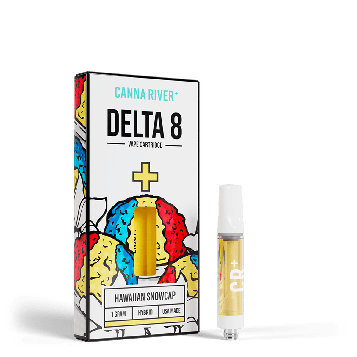 D8 Cartridge Vape Canna River Delta 8 THC Hawaiian Snowcap 1 Gram / 1 Unit