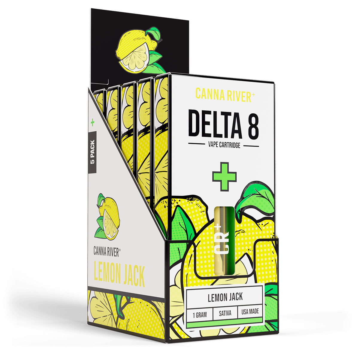 D8 Cartridge Vape Canna River Delta 8 THC Lemon Jack 1 Gram / 5 Units