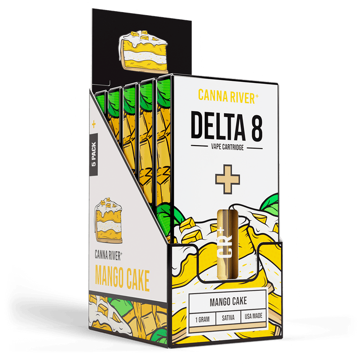 D8 Cartridge Vape Canna River Delta 8 THC Mango Cake 1 Gram / 5 Units