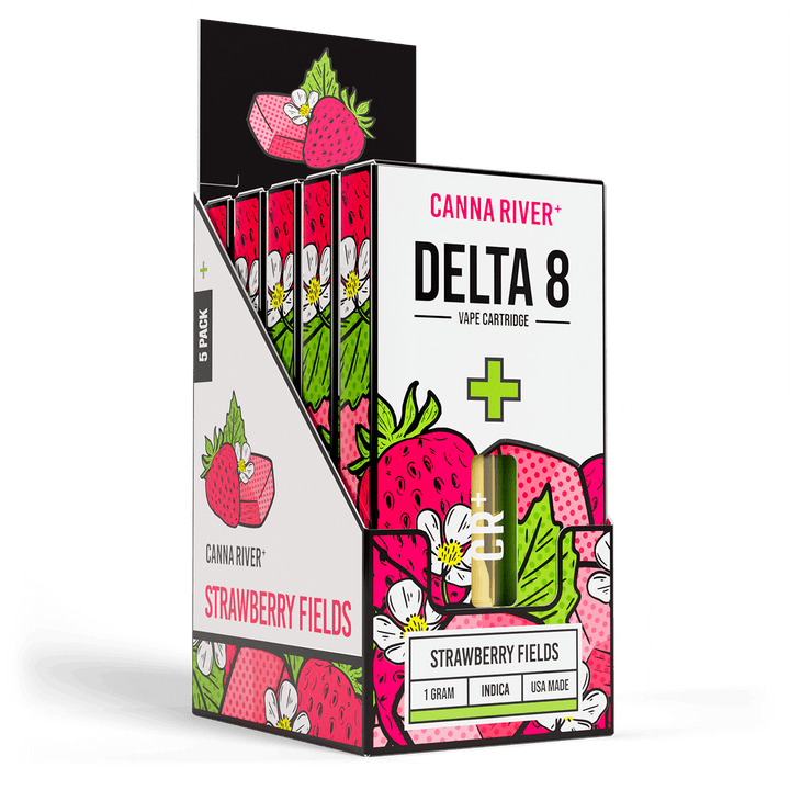 D8 Cartridge Vape Canna River Delta 8 THC Strawberry Fields 1 Gram / 5 Units