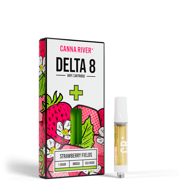 D8 Cartridge Vape Canna River Delta 8 THC Strawberry Fields 1 Gram / 1 Unit