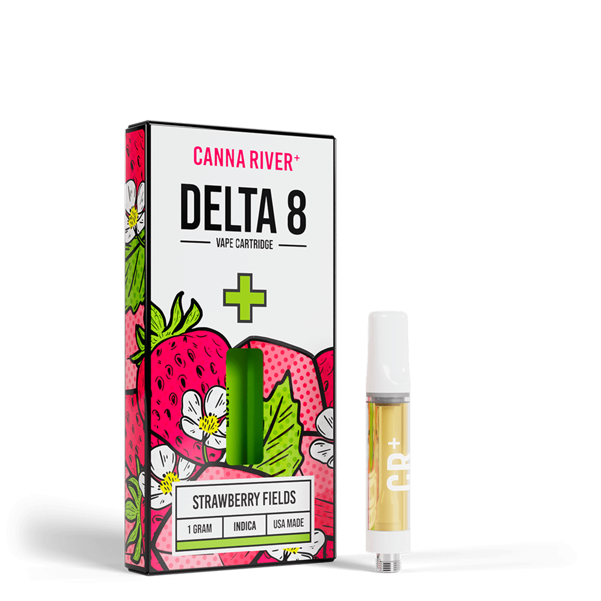 D8 Cartridge Vape Canna River Delta 8 THC Strawberry Fields 1 Gram / 1 Unit
