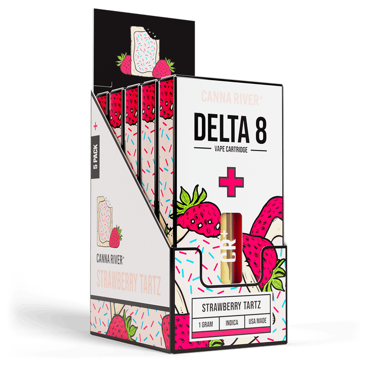 D8 Cartridge Vape Canna River Delta 8 THC Strawberry Tartz 1 Gram / 5 Units