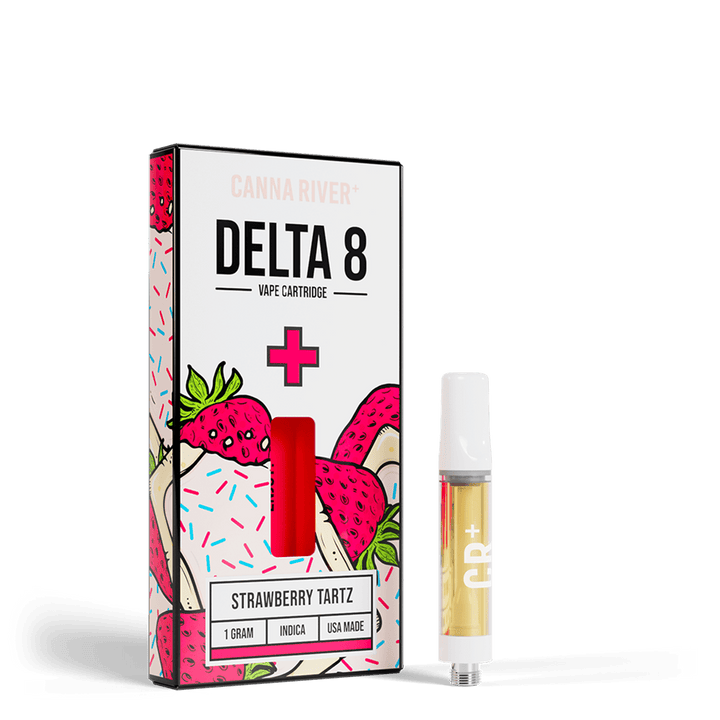 D8 Cartridge Vape Canna River Delta 8 THC Strawberry Tartz 1 Gram / 1 Unit