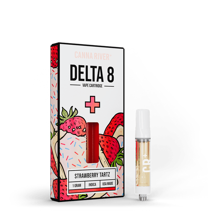 D8 Cartridge Vape Canna River Delta 8 THC Strawberry Tartz 1 Gram / 1 Unit