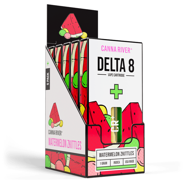 D8 Cartridge Vape Canna River Delta 8 THC Watermelon Zkittles 1 Gram / 5 Units