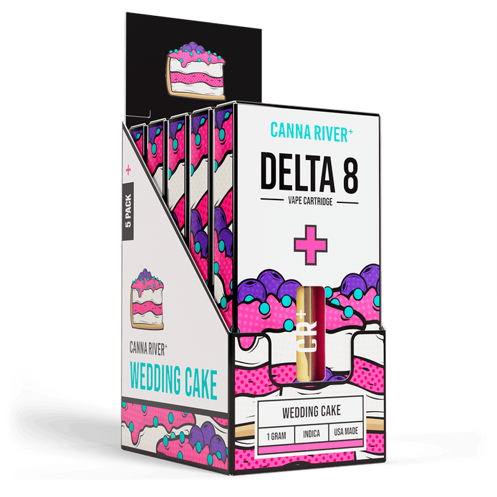 D8 Cartridge Vape Canna River Delta 8 THC Wedding Cake 1 Gram / 5 Units