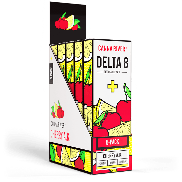 D8 Disposable Vape Canna River Delta 8 THC Cherry AK 2 Gram / 5 Units