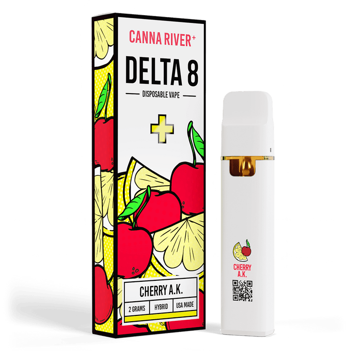 D8 Disposable Vape Canna River Delta 8 THC Cherry AK 2 Grams / 1 Unit