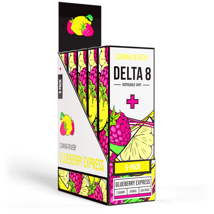 D8 Disposable Vape Canna River Delta 8 THC Glueberry Express 2 Gram / 5 Units