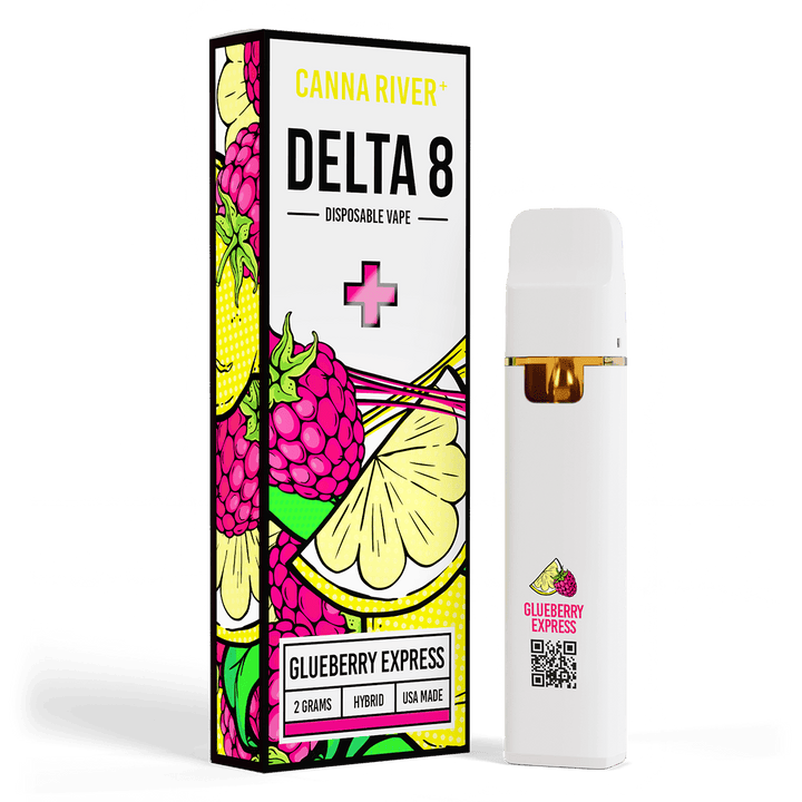 D8 Disposable Vape Canna River Delta 8 THC Glueberry Express 2 Grams / 1 Unit