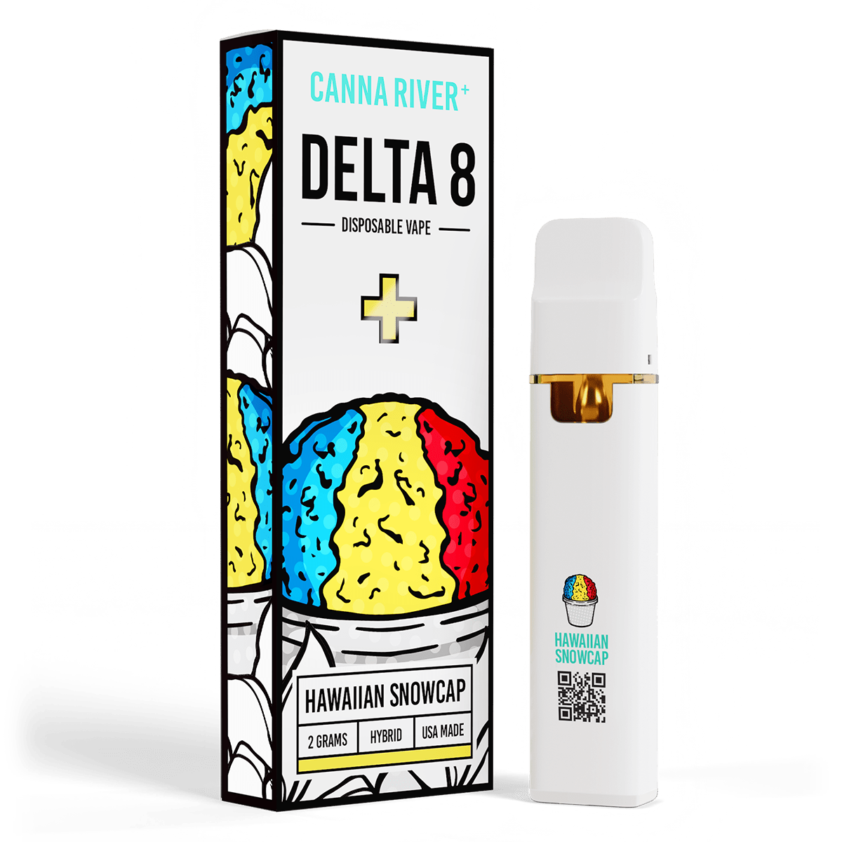 D8 Disposable Vape Canna River Delta 8 THC Hawaiian Snowcap 2 Grams / 1 Unit