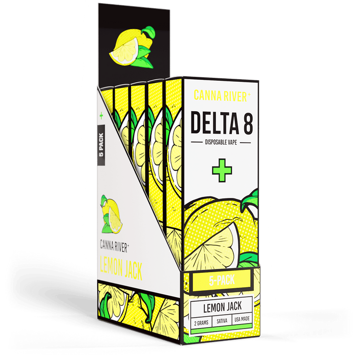D8 Disposable Vape Canna River Delta 8 THC Lemon Jack 2 Gram / 5 Units