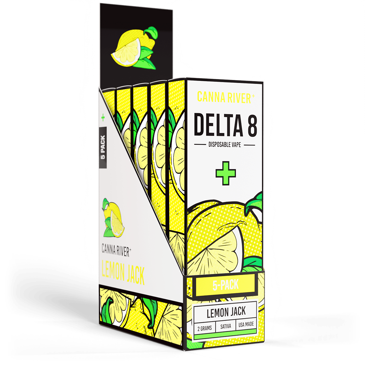 D8 Disposable Vape Canna River Delta 8 THC Lemon Jack 2 Gram / 5 Units