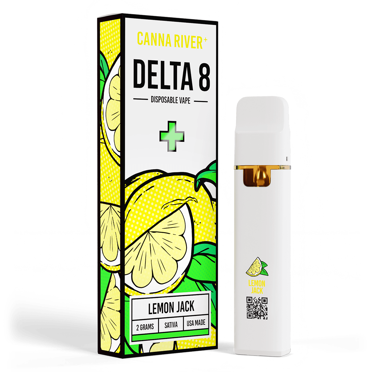 D8 Disposable Vape Canna River Delta 8 THC Lemon Jack 2 Grams / 1 Unit