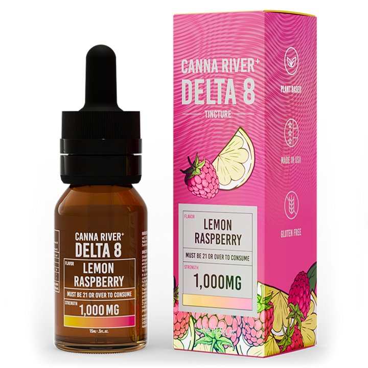 D8 Tincture Tincture Canna River Delta 8 THC Lemon Raspberry 1000mg / 15mL