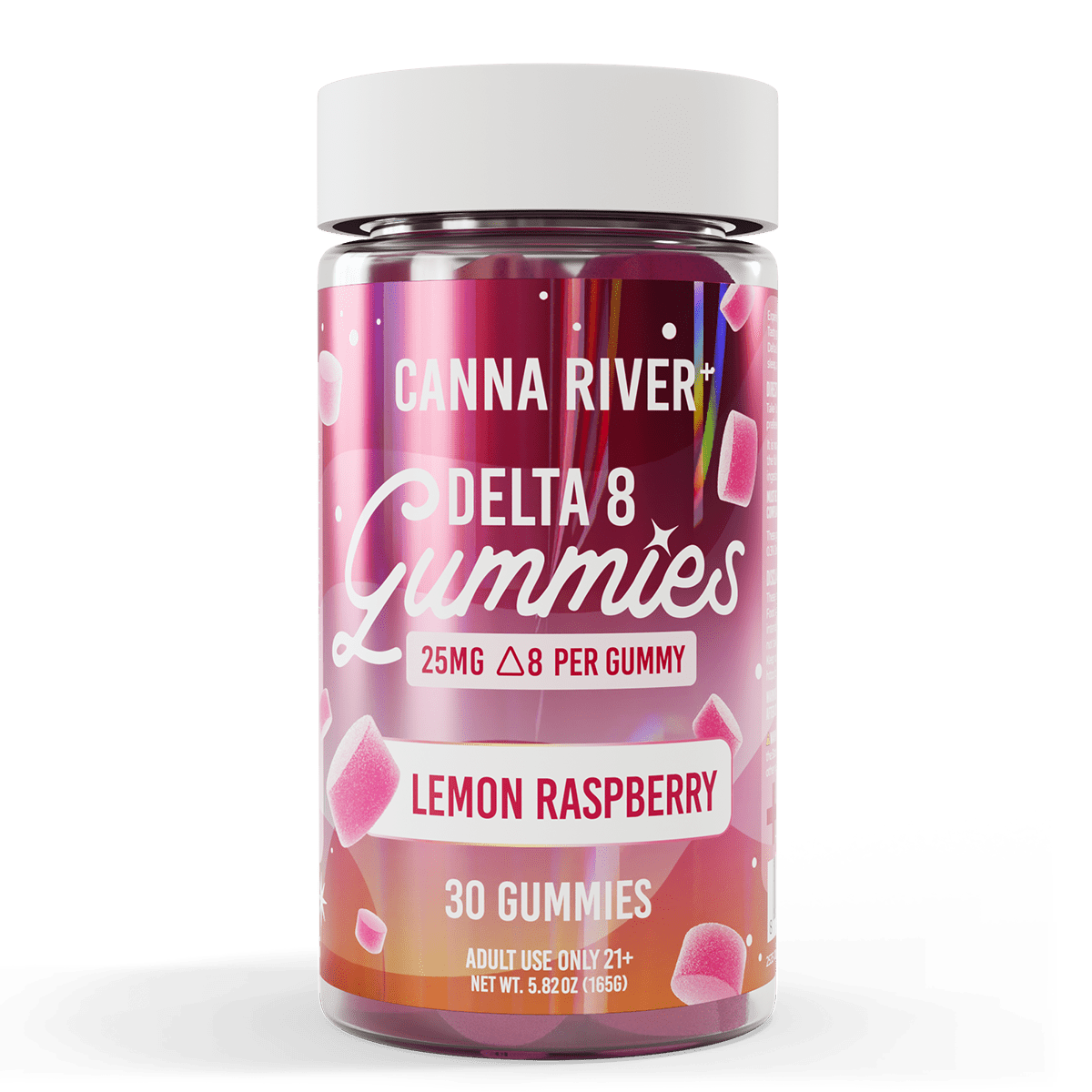 D8 Gummies Gummy Canna River Delta 8 THC Lemon Raspberry 25mg D8 per Gummy / 30 Gummies