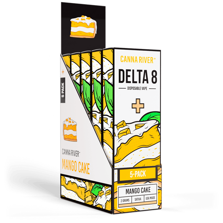 D8 Disposable Vape Canna River Delta 8 THC Mango Cake 2 Gram / 5 Units