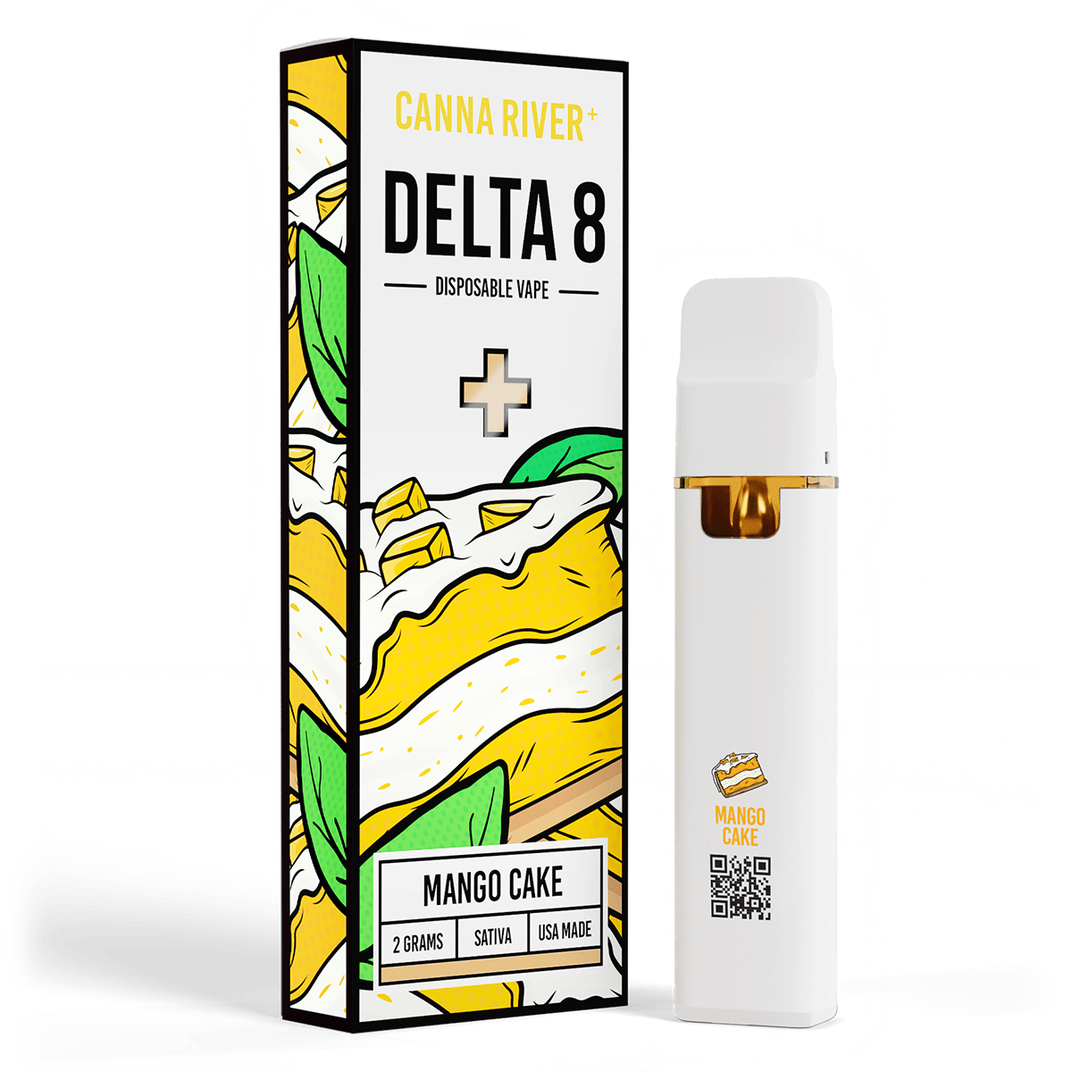 D8 Disposable Vape Canna River Delta 8 THC Mango Cake 2 Grams / 1 Unit