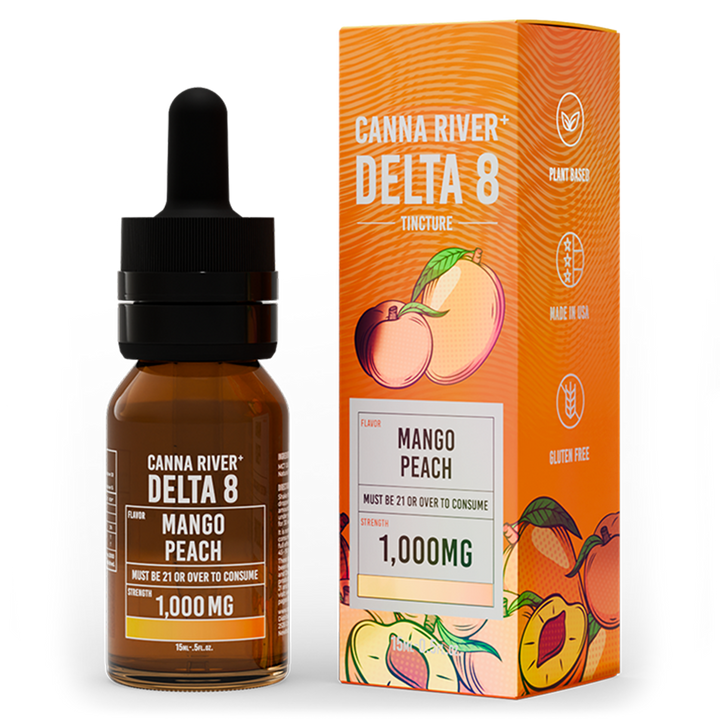 D8 Tincture Tincture Canna River Delta 8 THC Mango Peach 1000mg / 15mL