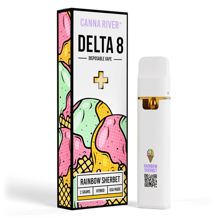 D8 Disposable Vape Canna River Delta 8 THC Rainbow Sherbet 2 Grams / 1 Unit