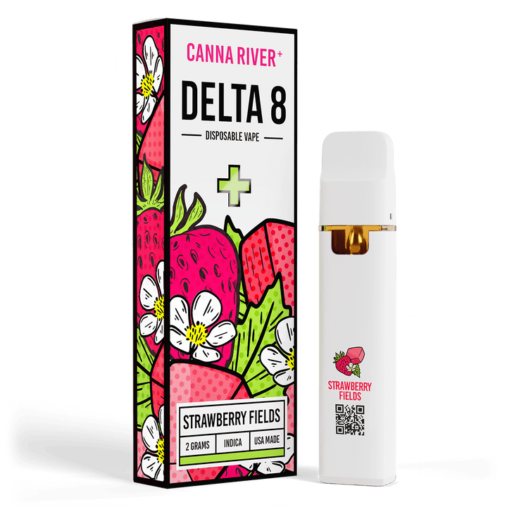 D8 Disposable Vape Canna River Delta 8 THC Strawberry Fields 2 Grams