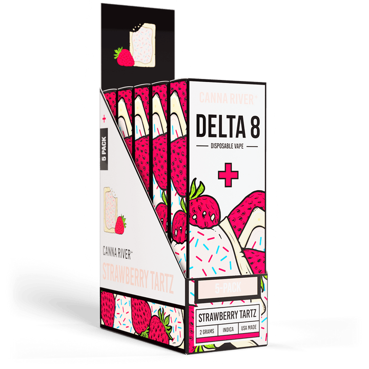 D8 Disposable Vape Canna River Delta 8 THC Strawberry Tartz 2 Gram / 5 Units